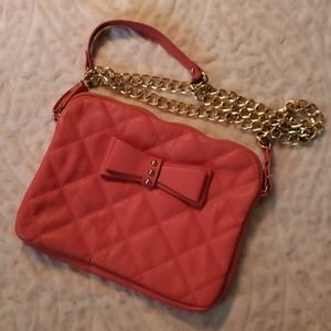 Aldo Coral Quilted Purse With Bow